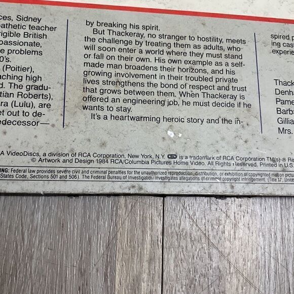 To Sir, With Love 60s 
Columbia RCA CED Videodisc 
Sidney Poitier, Judy Geeson - Picture 6 of 8